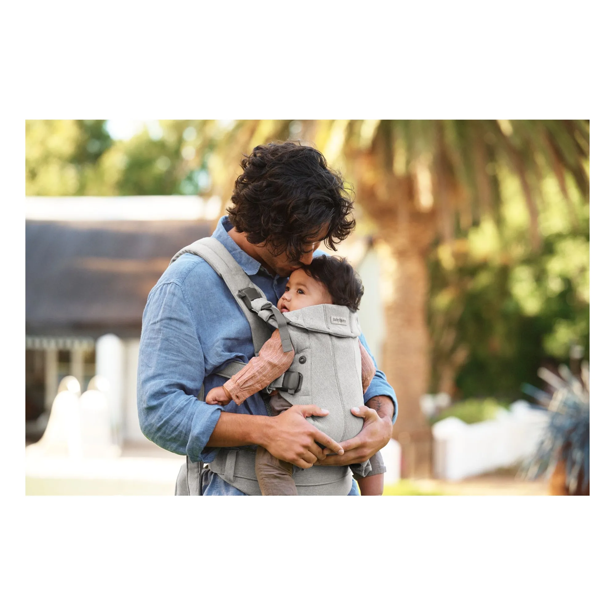 Porte-bébé Harmony en jersey tissé chiné | Gris clair- Image produit n°7