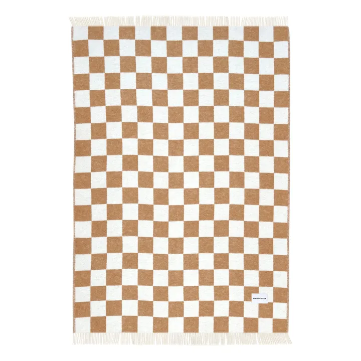 Plaid en laine Damier | Blanc cassé- Image produit n°2