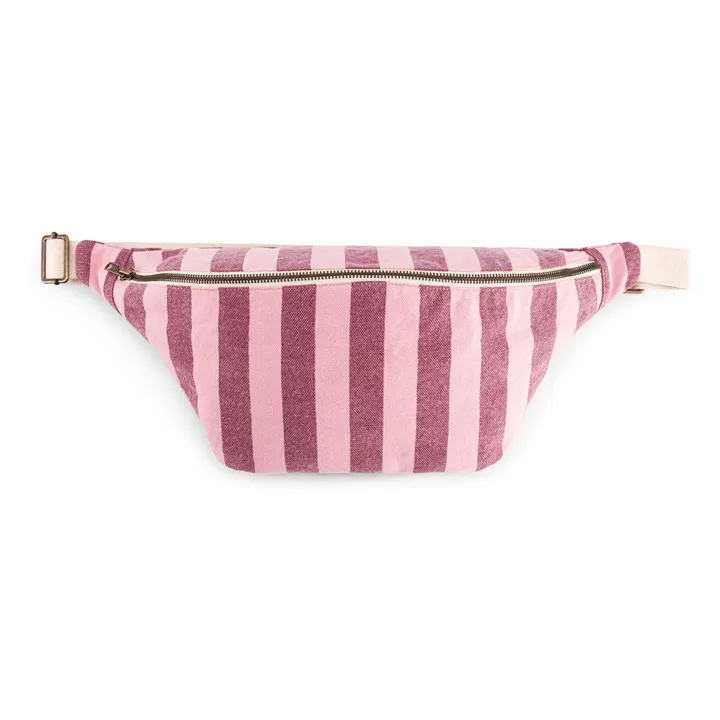 Striped fanny pack | Pink- Product image n°0