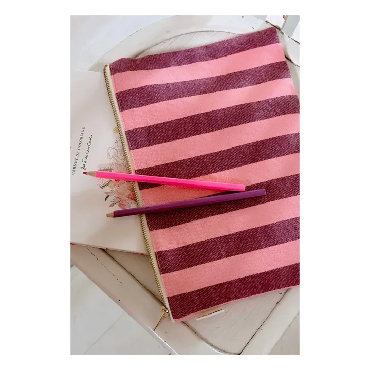 Pochette Lili Rayée | Rosa- Immagine del prodotto n°4
