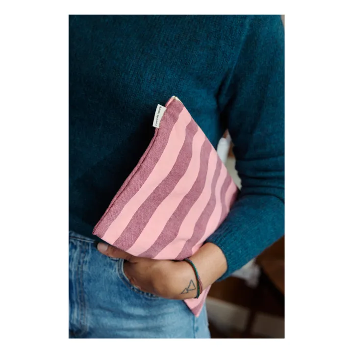 Pochette Lili Rayée | Rosa- Immagine del prodotto n°3