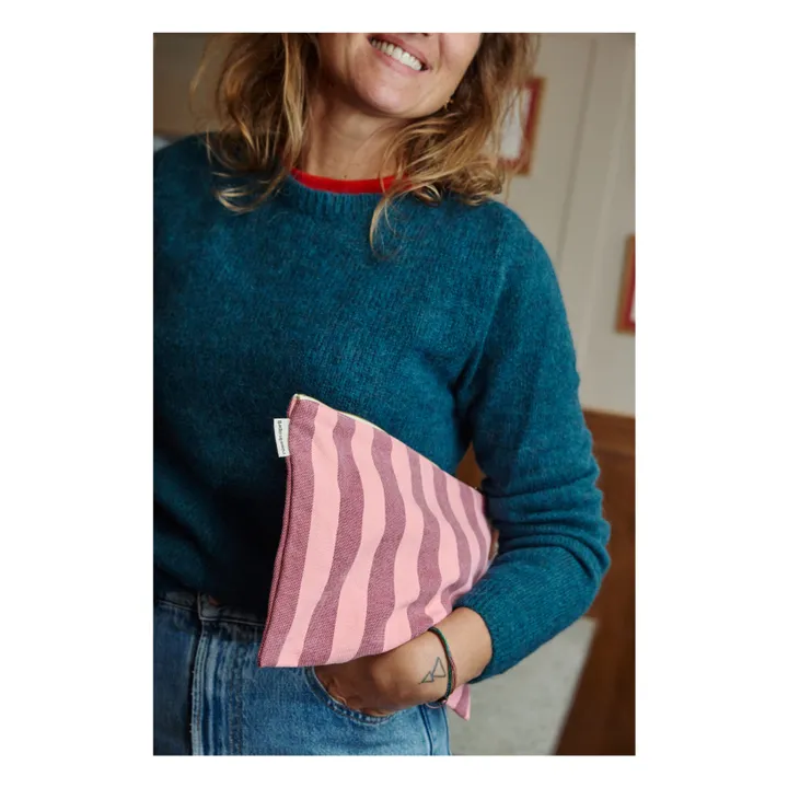 Pochette Lili Rayée | Rosa- Immagine del prodotto n°1