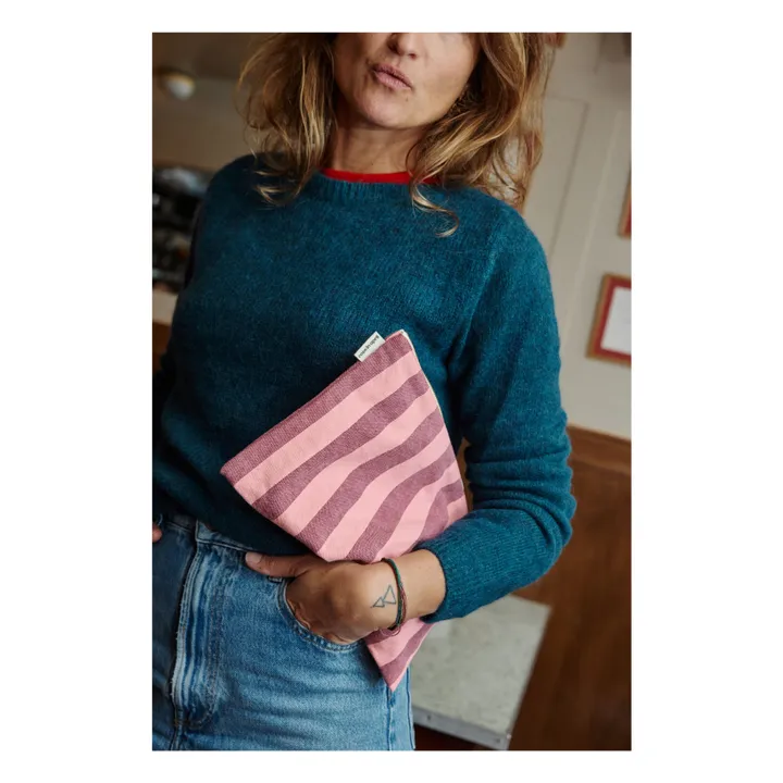 Pochette Lili Rayée | Rosa- Immagine del prodotto n°2