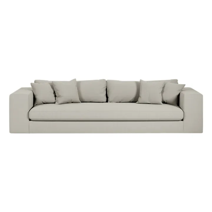 Canapé 4 places Bellechasse en coton et lin - 275 cm | Perle- Image produit n°1