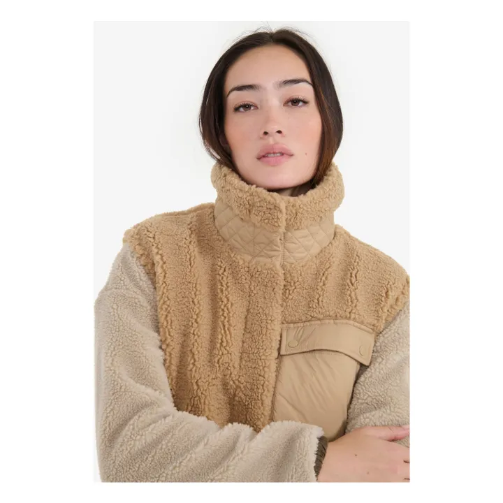 Chaqueta sin mangas Sherpa Fibras Recicladas | Beige- Imagen del producto n°3