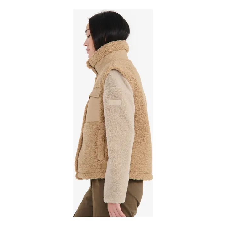 Chaqueta sin mangas Sherpa Fibras Recicladas | Beige- Imagen del producto n°1