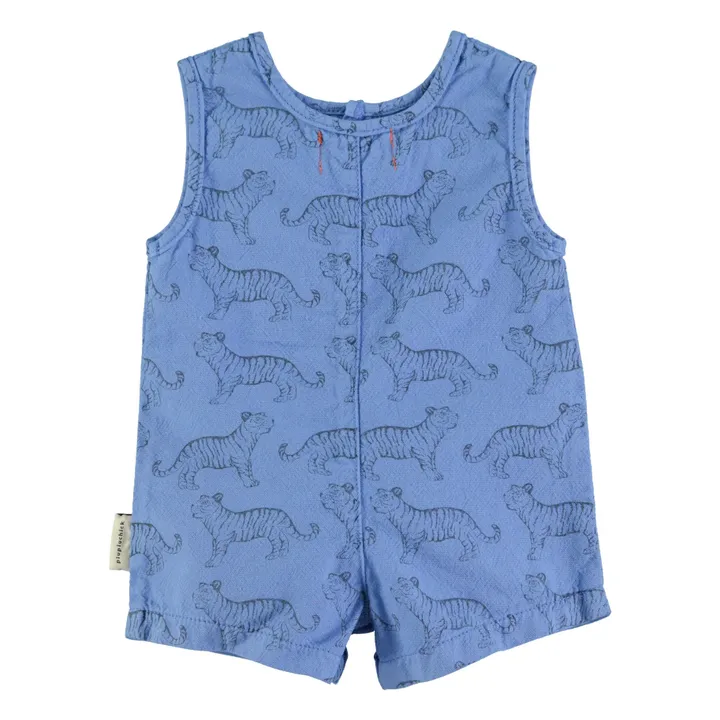 Tiger Organic Cotton Playsuit | Blue- Product image n°2