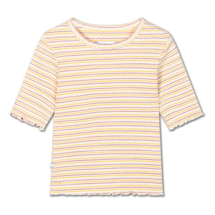 T-Shirt Cotelé Coton Bio | Ecru- Image produit n°0