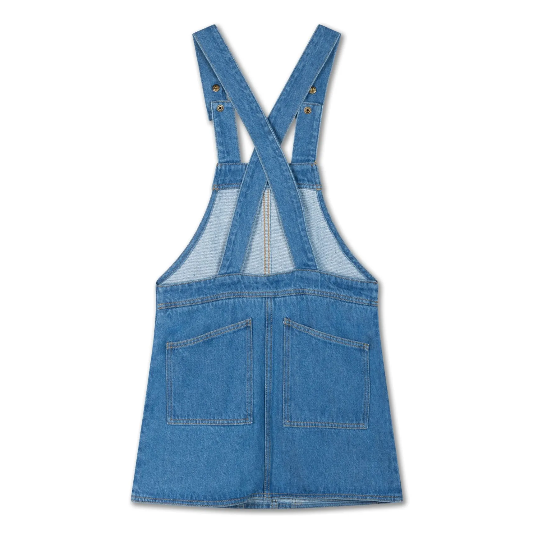 Robe Salopette Coton Bio | Bleu jean- Image produit n°3