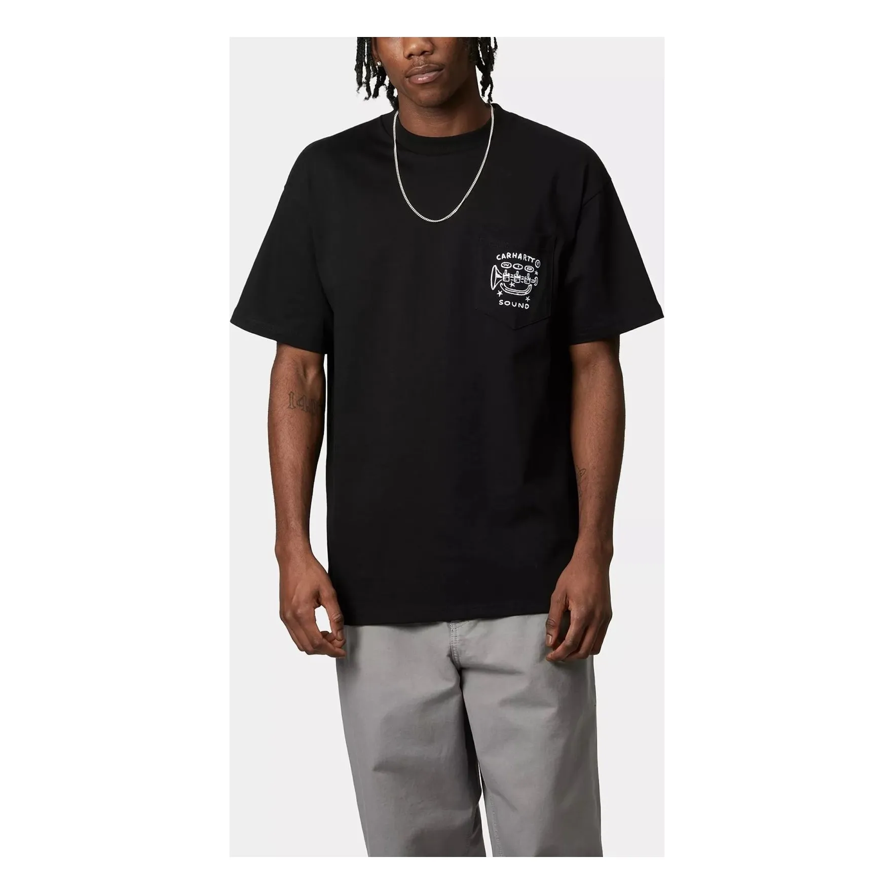 T-shirt Fragments Pocket Coton Bio | Noir- Image produit n°1