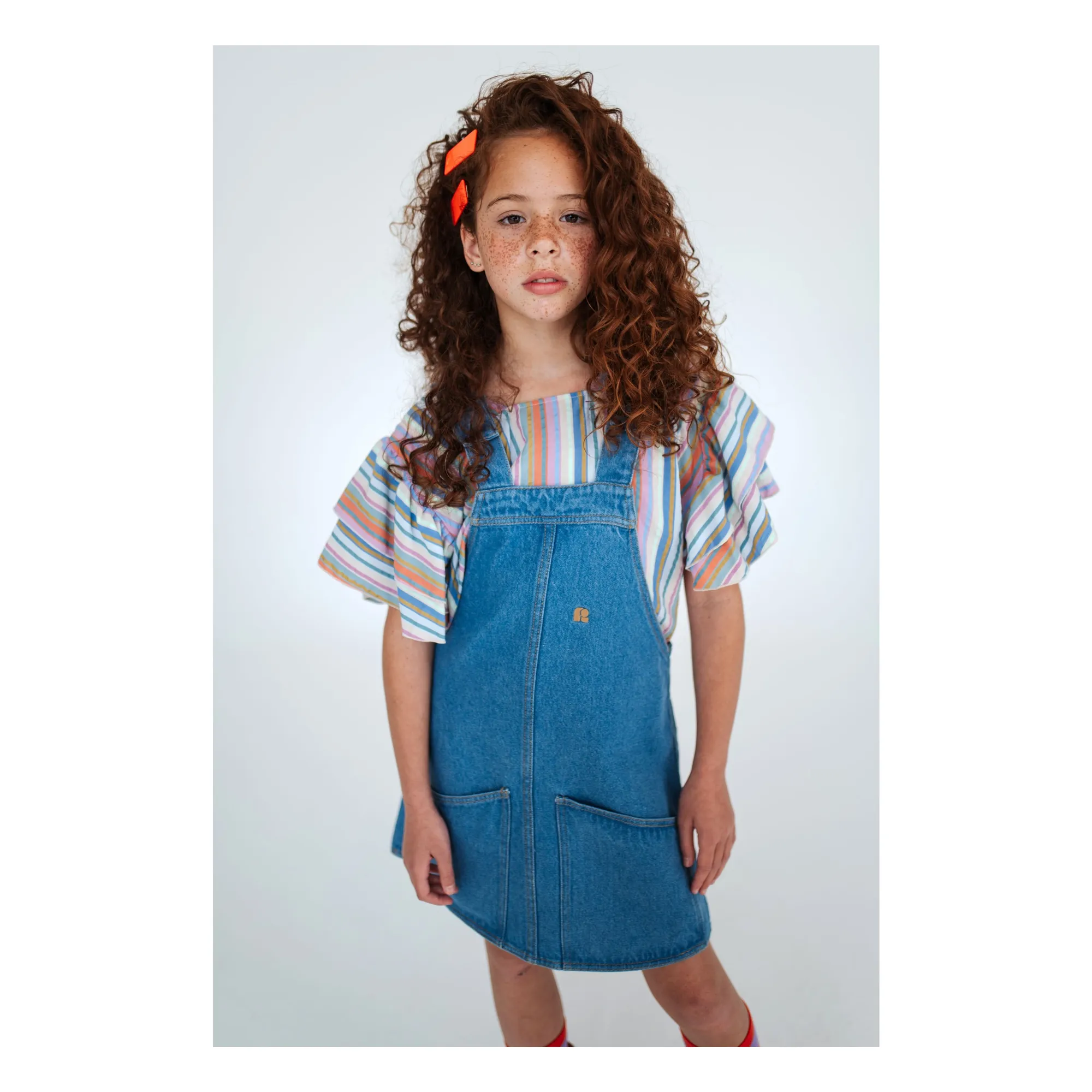 Robe Salopette Coton Bio | Bleu jean- Image produit n°4