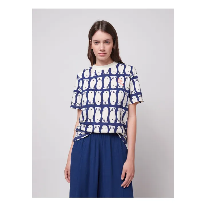 T-shirt Lucky Fish Coton Bio - Collection Femme | Bleu marine- Image produit n°1