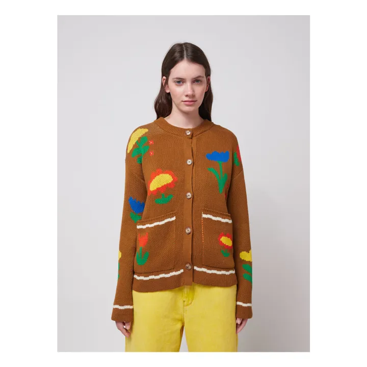 Cardigan Garden Party Coton Bio - Collection Femme | Marron- Image produit n°1