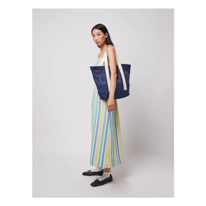 Robe Rayures Coton Bio et Recyclé - Collection Femme | Bleu- Image produit n°6