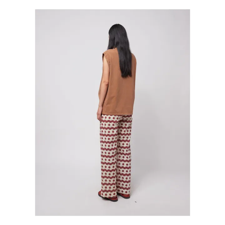 Pantalon Géométrique Voile de Coton Bio - Collection Femme | Marron- Image produit n°7