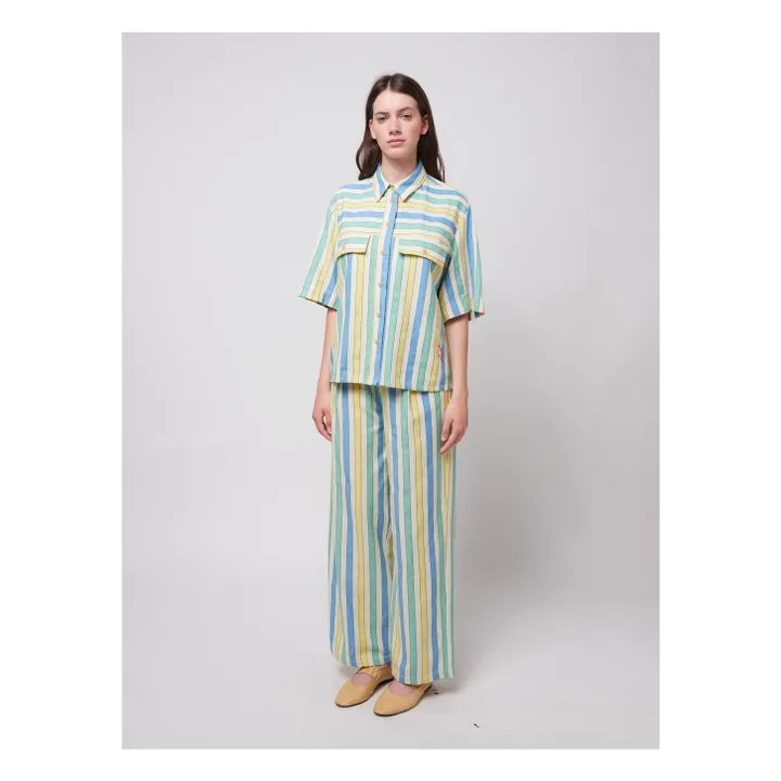Chemise Rayures Coton Bio et Recyclé - Collection Femme | Bleu- Image produit n°5