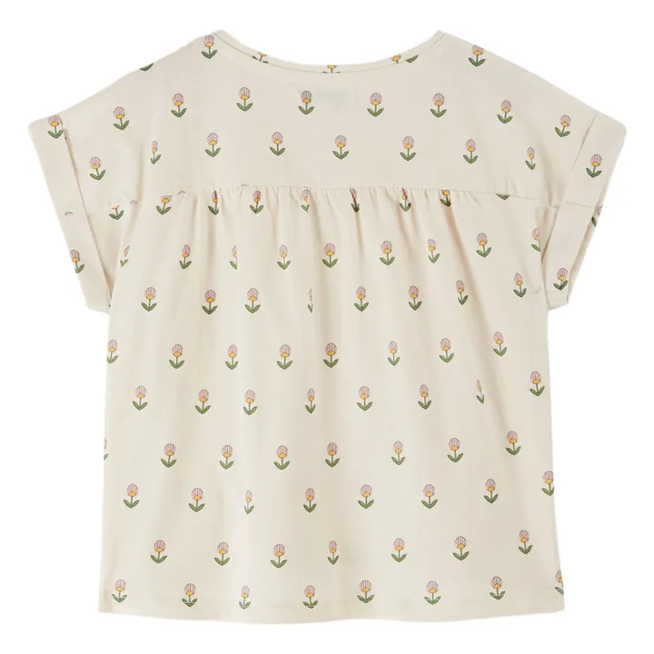 T-Shirt Fleurs Douce Coton Bio | Crème- Image produit n°1