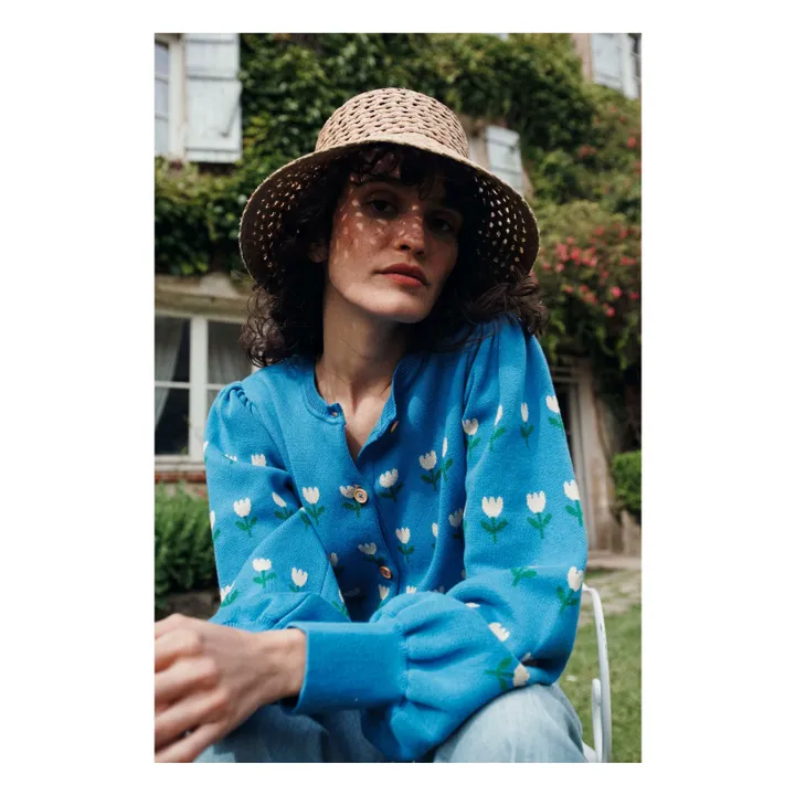 Strickjacke Blair Bio-Baumwolle | Lagune Blau- Produktbild Nr. 1