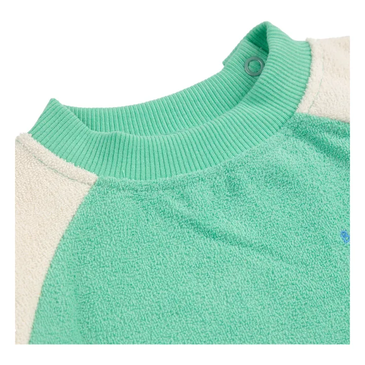 Sweatshirt Colorblock Bio-Frottee | Mandelgrün- Produktbild Nr. 3
