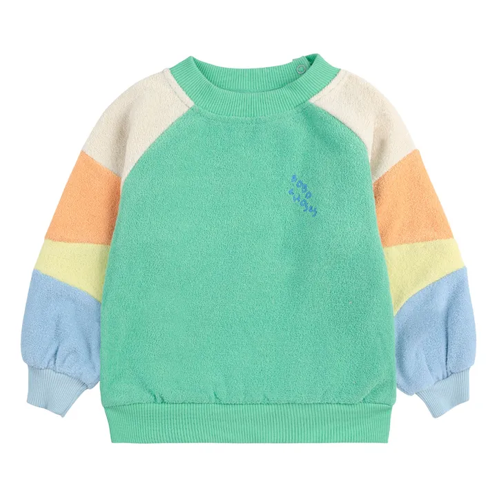 Sweatshirt Colorblock Bio-Frottee | Mandelgrün- Produktbild Nr. 0