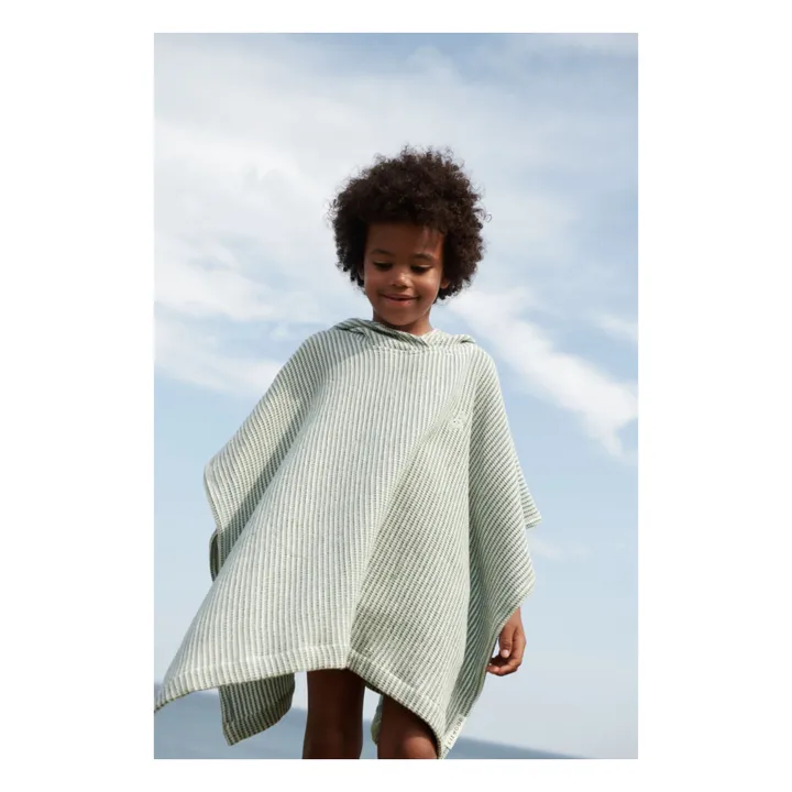 Poncho Paco | Y/D stripe Peppermint/Creme de la creme- Image produit n°1