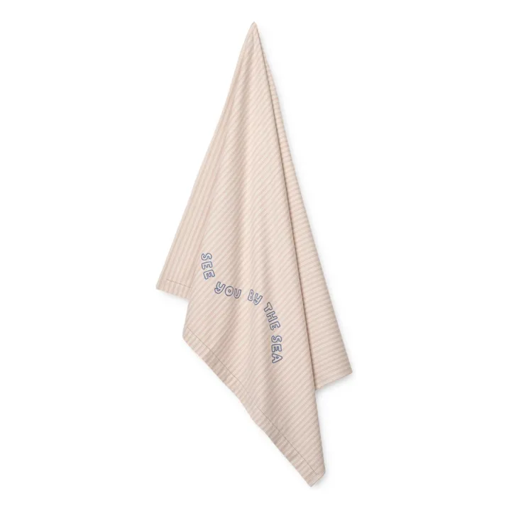 Telo mare Paige in cotone biologico | Y/D stripe Sorbet rose/Creme de la creme- Immagine del prodotto n°0