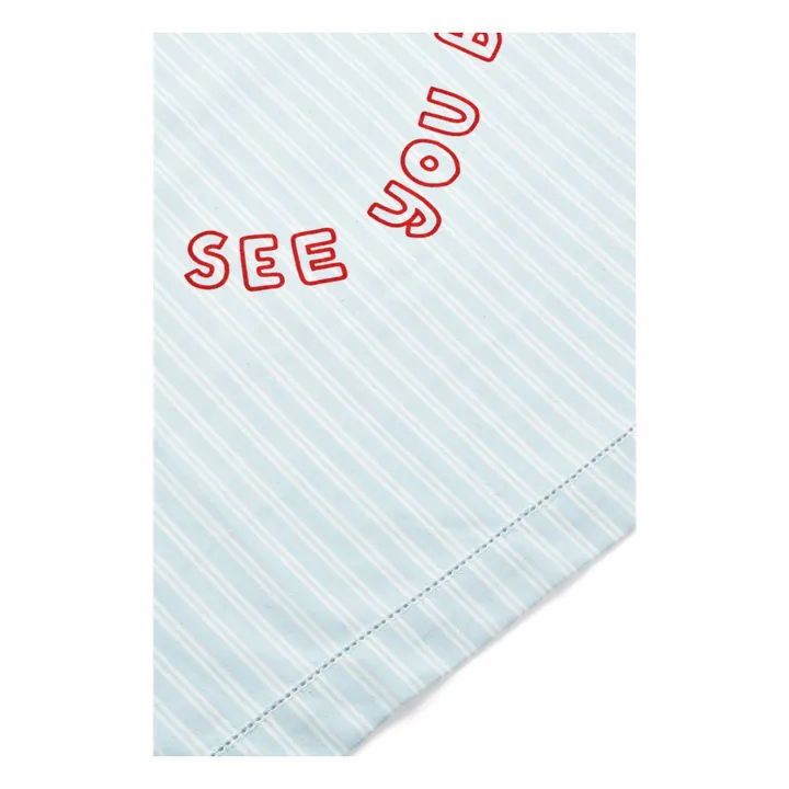 Telo mare Paige in cotone biologico | Y/D stripe Pure sky/Creme de la creme- Immagine del prodotto n°2