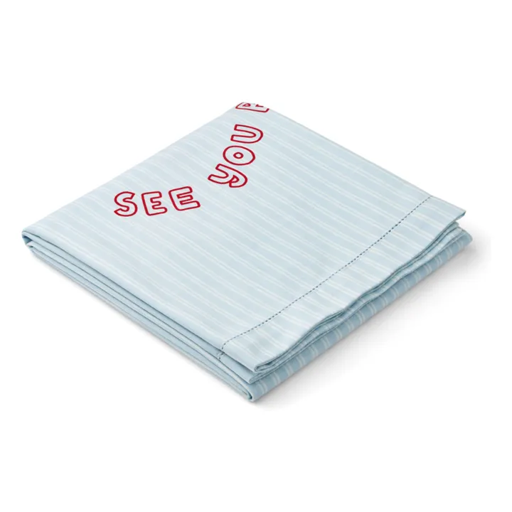 Telo mare Paige in cotone biologico | Y/D stripe Pure sky/Creme de la creme- Immagine del prodotto n°1