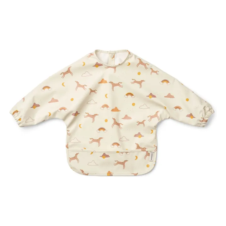 Merle bib with sleeves | Dream/Ecru- Product image n°0