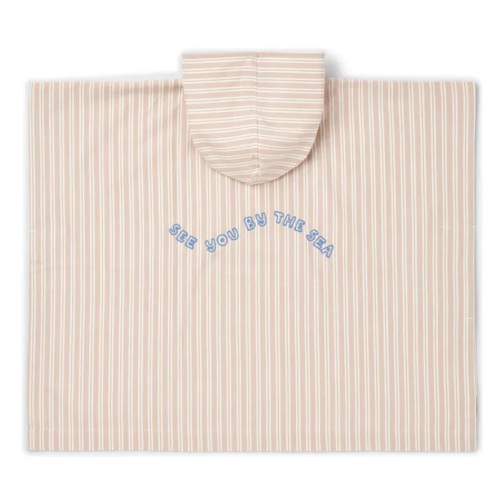 Poncho Kaiden de algodón orgánico | Y/D stripe Sorbet rose/Creme de la creme- Imagen del producto n°2