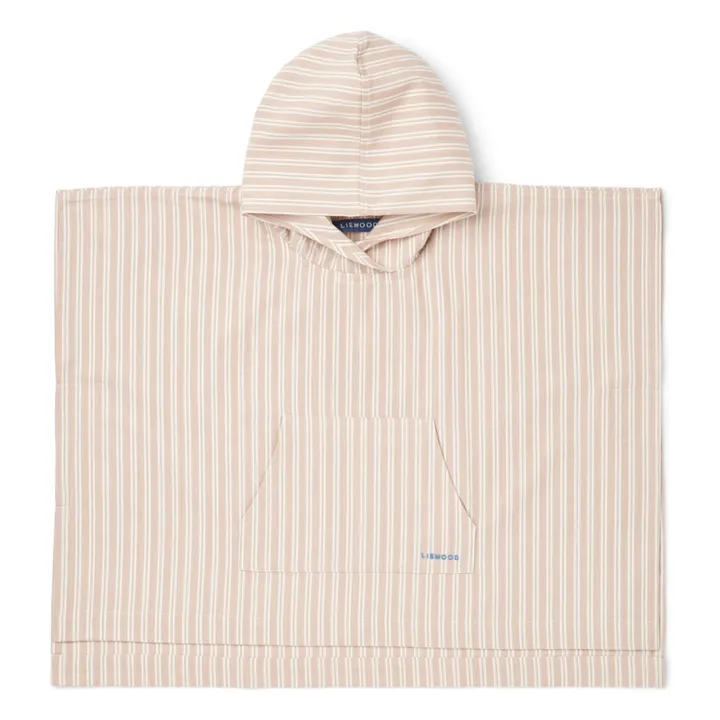 Poncho Kaiden de algodón orgánico | Y/D stripe Sorbet rose/Creme de la creme- Imagen del producto n°0