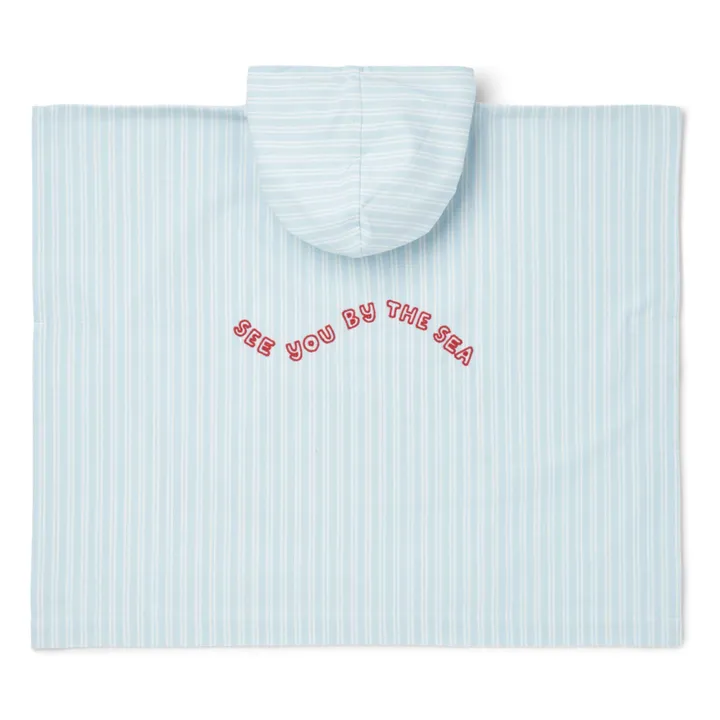 Kaiden Poncho in cotone biologico | Y/D stripe Pure sky/Creme de la creme- Immagine del prodotto n°3