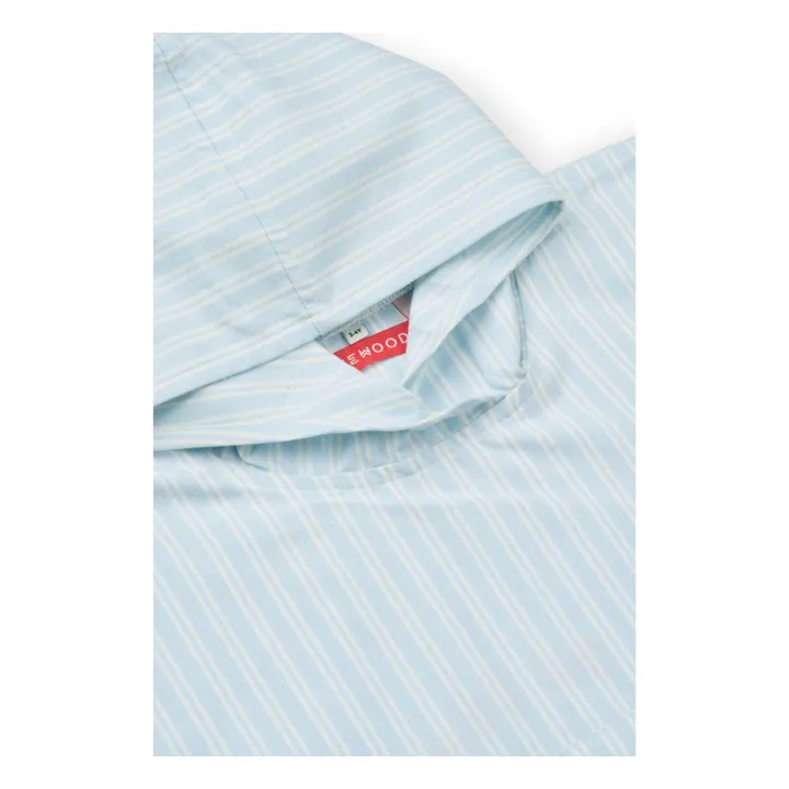 Kaiden Poncho in cotone biologico | Y/D stripe Pure sky/Creme de la creme- Immagine del prodotto n°2
