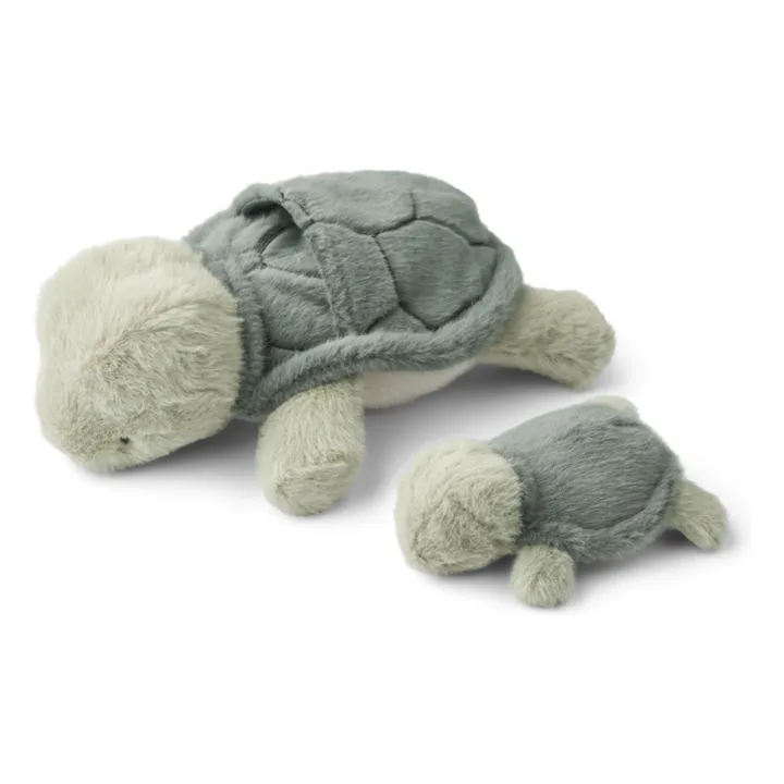 Peluche tortuga Berto con bebé | Faune green- Imagen del producto n°3
