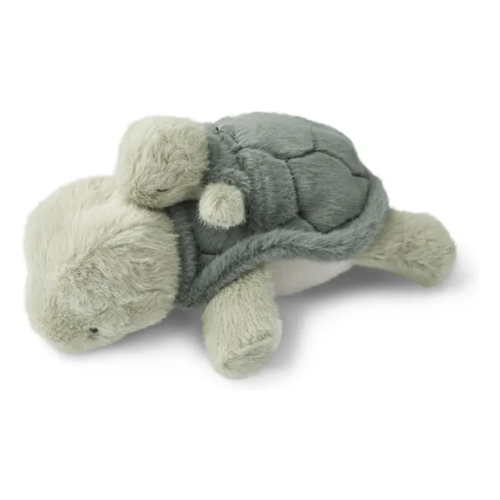 Peluche tortuga Berto con bebé | Faune green- Imagen del producto n°0