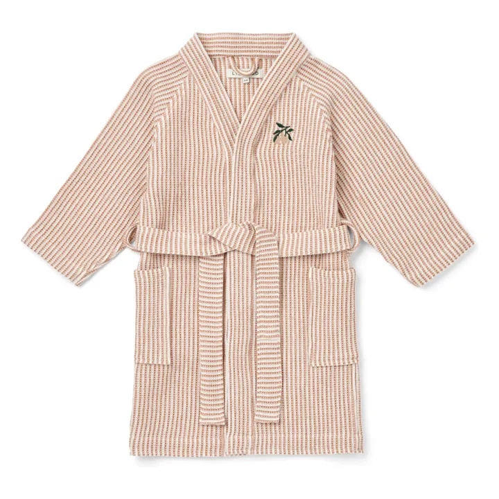 Albornoz Bertha de algodón orgánico | Y/D stripe Tuscany rose/Creme de la creme- Imagen del producto n°0