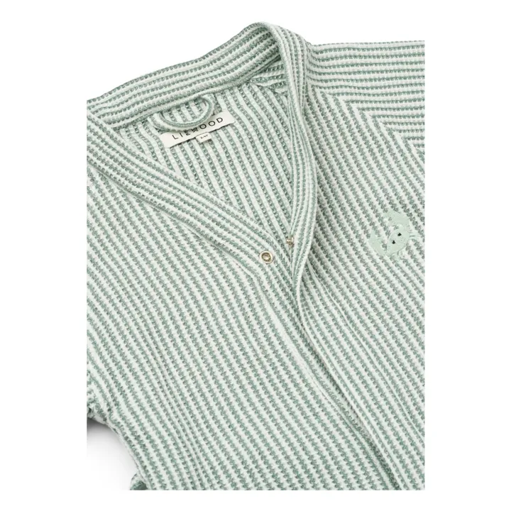 Albornoz Bertha de algodón orgánico | Y/D stripe Peppermint/Creme de la creme- Imagen del producto n°1