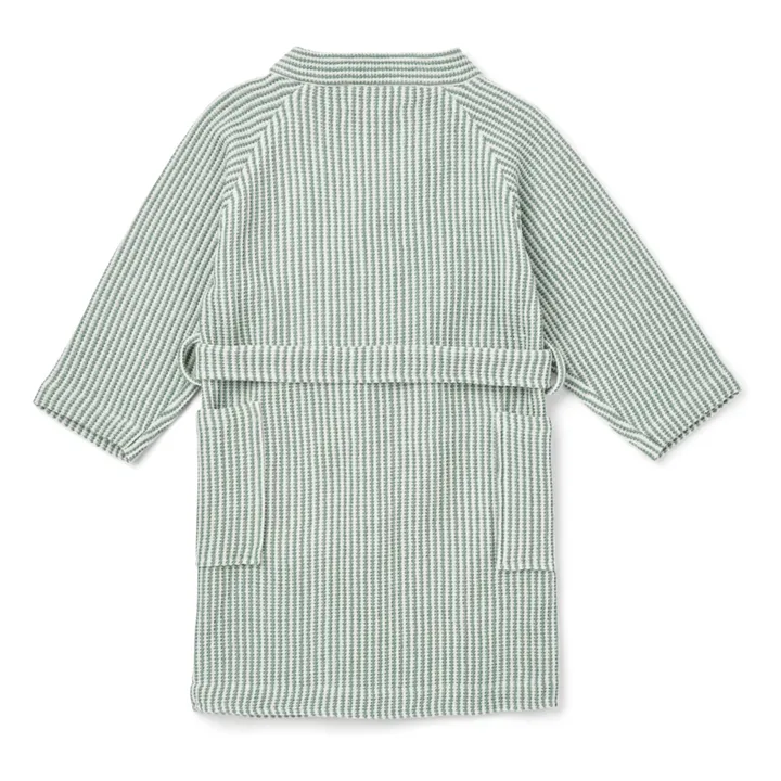 Albornoz Bertha de algodón orgánico | Y/D stripe Peppermint/Creme de la creme- Imagen del producto n°2
