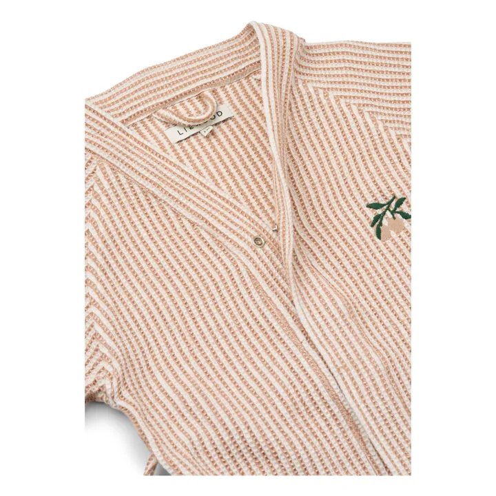 Albornoz Bertha de algodón orgánico | Y/D stripe Tuscany rose/Creme de la creme- Imagen del producto n°2