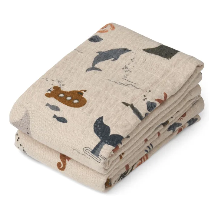 Lewis-Windeln aus Bio-Baumwolle - 2er-Set | Sea creature/Sandy- Produktbild Nr. 0
