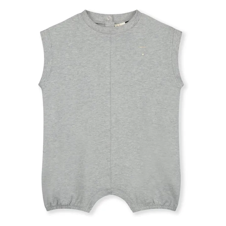 Playsuit in cotone biologico | Grigio chiné- Immagine del prodotto n°0