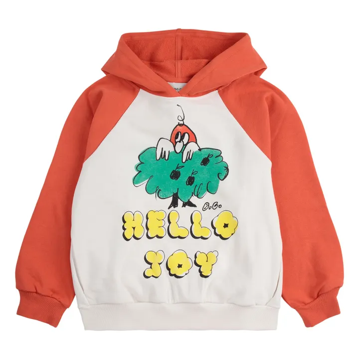 Hoodie Hello Joy Coton Bio | Rouge- Image produit n°0