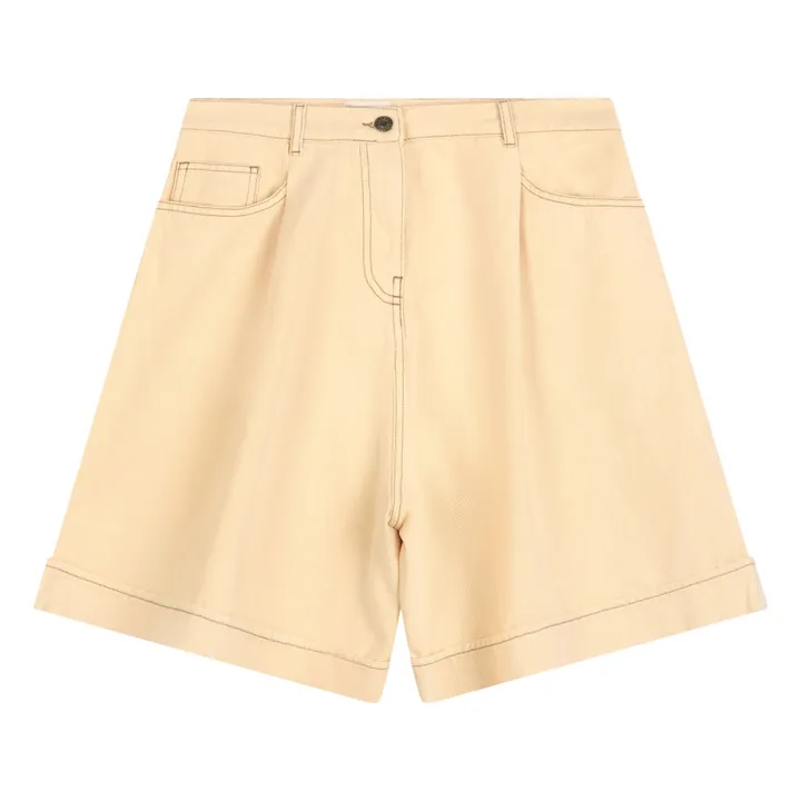 Bermuda Coton Bio - Collection Femme | Jaune pâle- Image produit n°0
