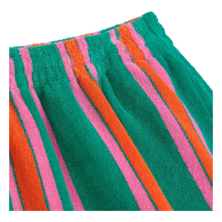 Short Rayures Eponge Coton Bio - Collection Femme | Vert- Image produit n°4