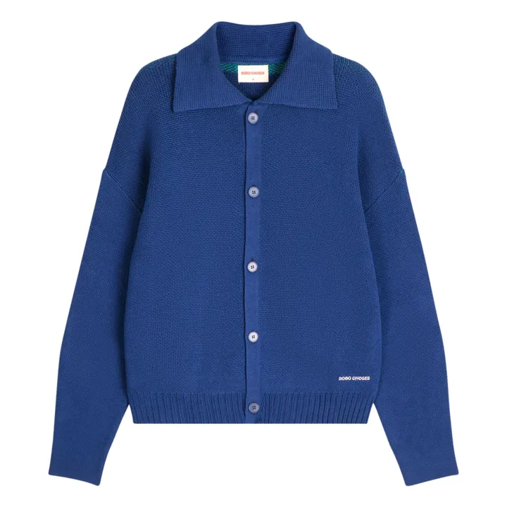 Cardigan Couple Fish Coton Bio - Collection Femme | Bleu marine- Image produit n°0