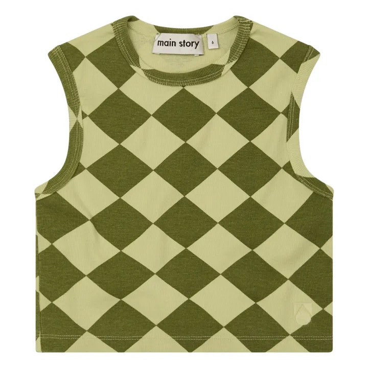 Losange Top de algodón orgánico | Khaki- Imagen del producto n°0