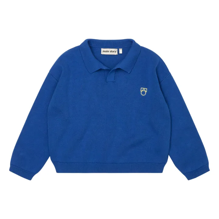 Polo Logo Coton Bio | Bleu- Image produit n°0