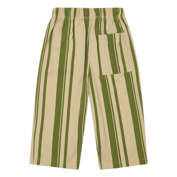 Pantaloni a righe in cotone biologico | Beige- Immagine del prodotto n°3