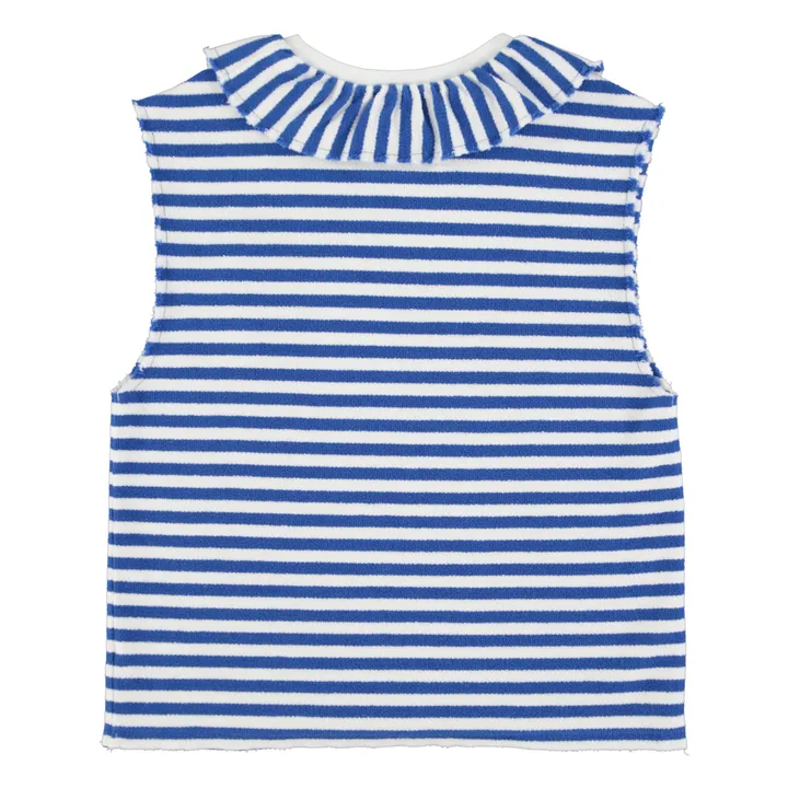 Débardeur Mathilde Rayures Coton Bio | Bleu- Image produit n°1