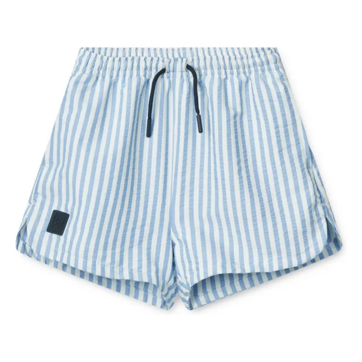 Aiden Seersucker Badeshorts aus recycelten Fasern | Hellblau- Produktbild Nr. 0